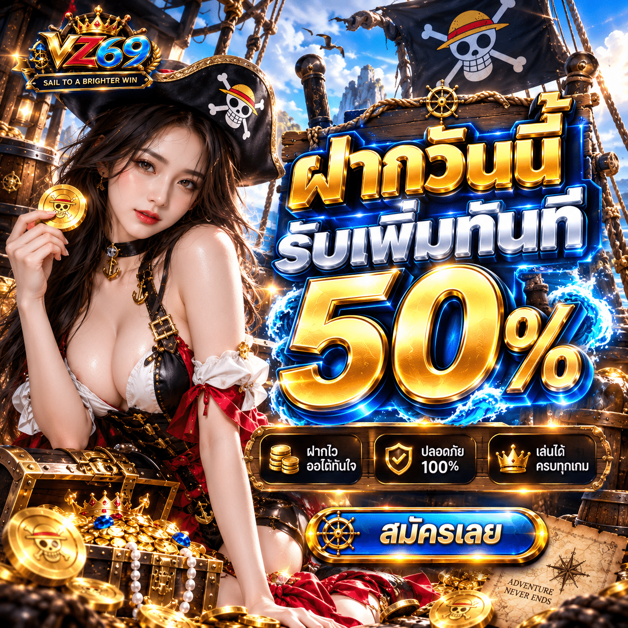 VZ69-promotion-ฝากรับเพิ่ม 50%